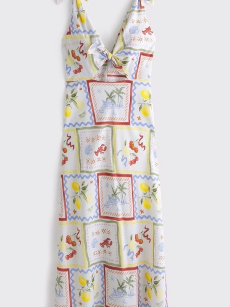 Abercrombie & Fitch * Bestseller - The Tie Front Scarf Midi Dress Sz